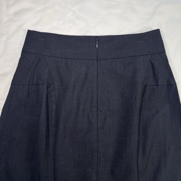 Theory Pencil Skirt Size 4 Navy Blue Knee Length Wool-Blend Career Business Work - Picture 12 of 13